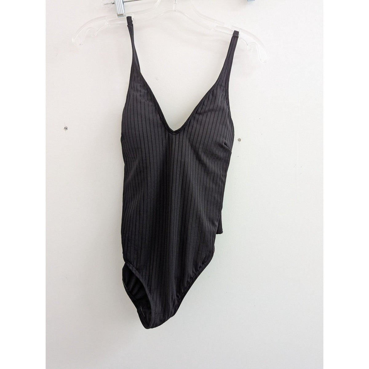 Black Michael Kors Ribbed Bodysuit With Gold Hardware Detail