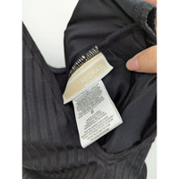 Black Michael Kors Ribbed Bodysuit With Gold Hardware Detail