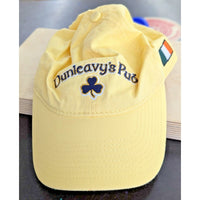 Dunleavys Pub Yellow Adjustable Cap With Irish Flag & Clover Embroidery By Gear