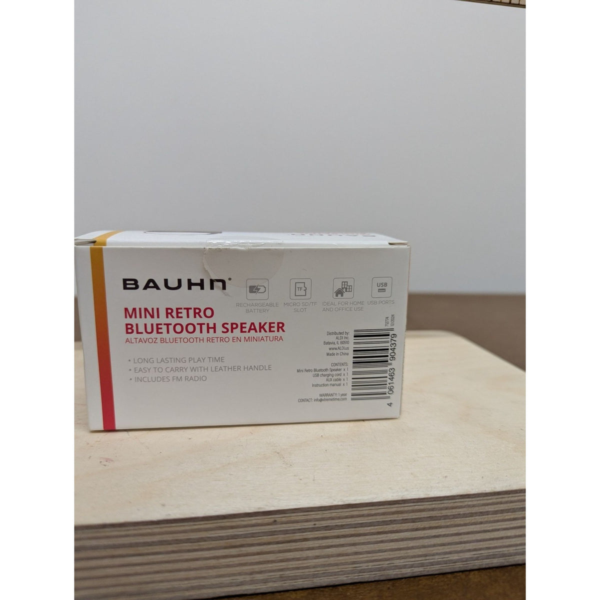 Bauhn Mini Retro Bluetooth Speaker Portable Vintage Design Wireless Audio