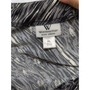 Worthington Petite Stretch Blouse PL Black & White Abstract Print