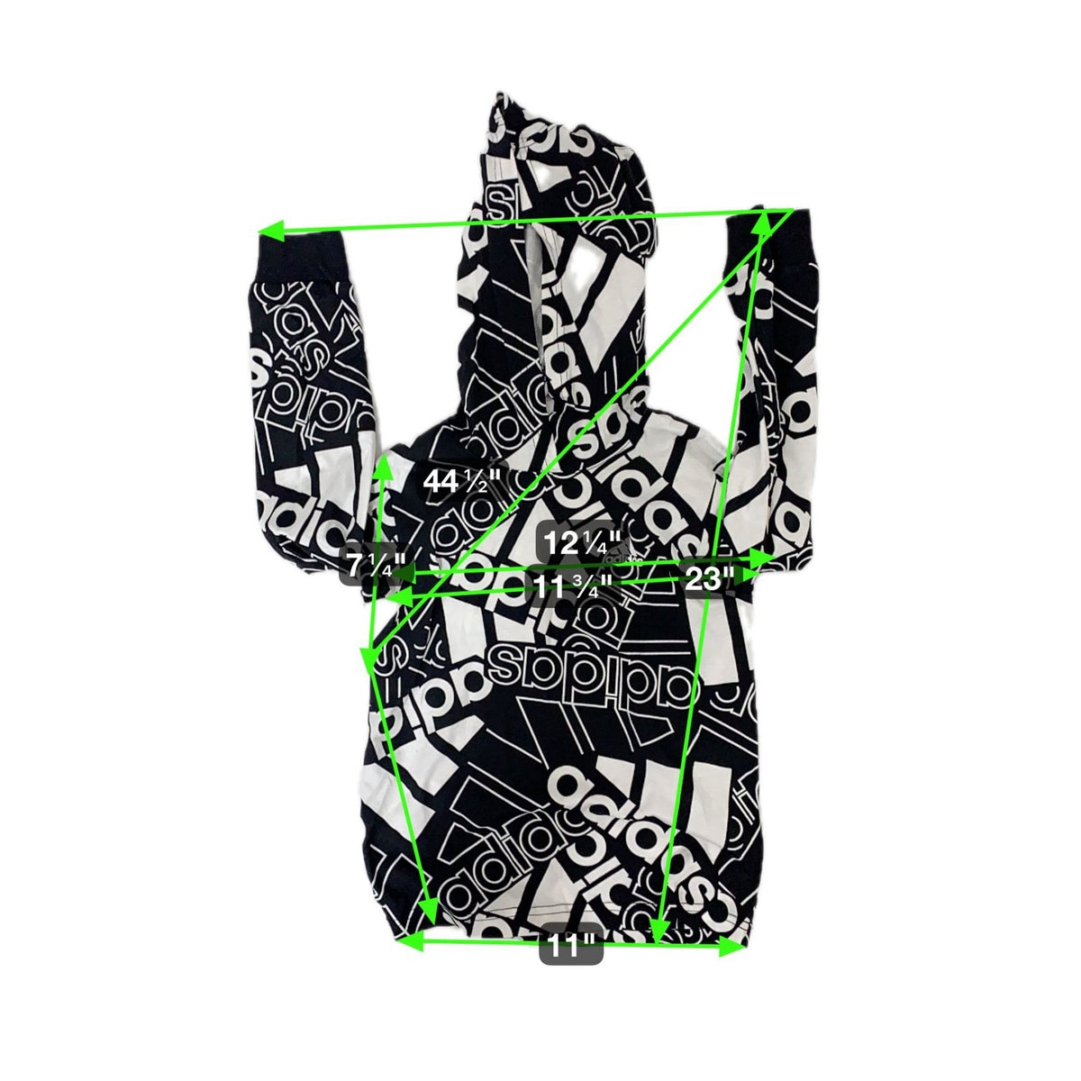 Adidas Black & White Logo Print Hoodie