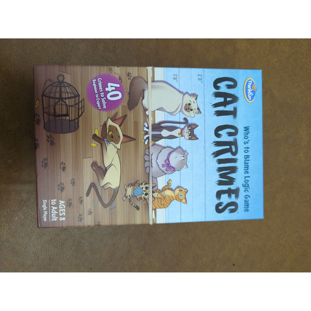 Cat Crimes Logic Game By ThinkFun For Ages 8+ Single Player Beginner To Expert Challenges