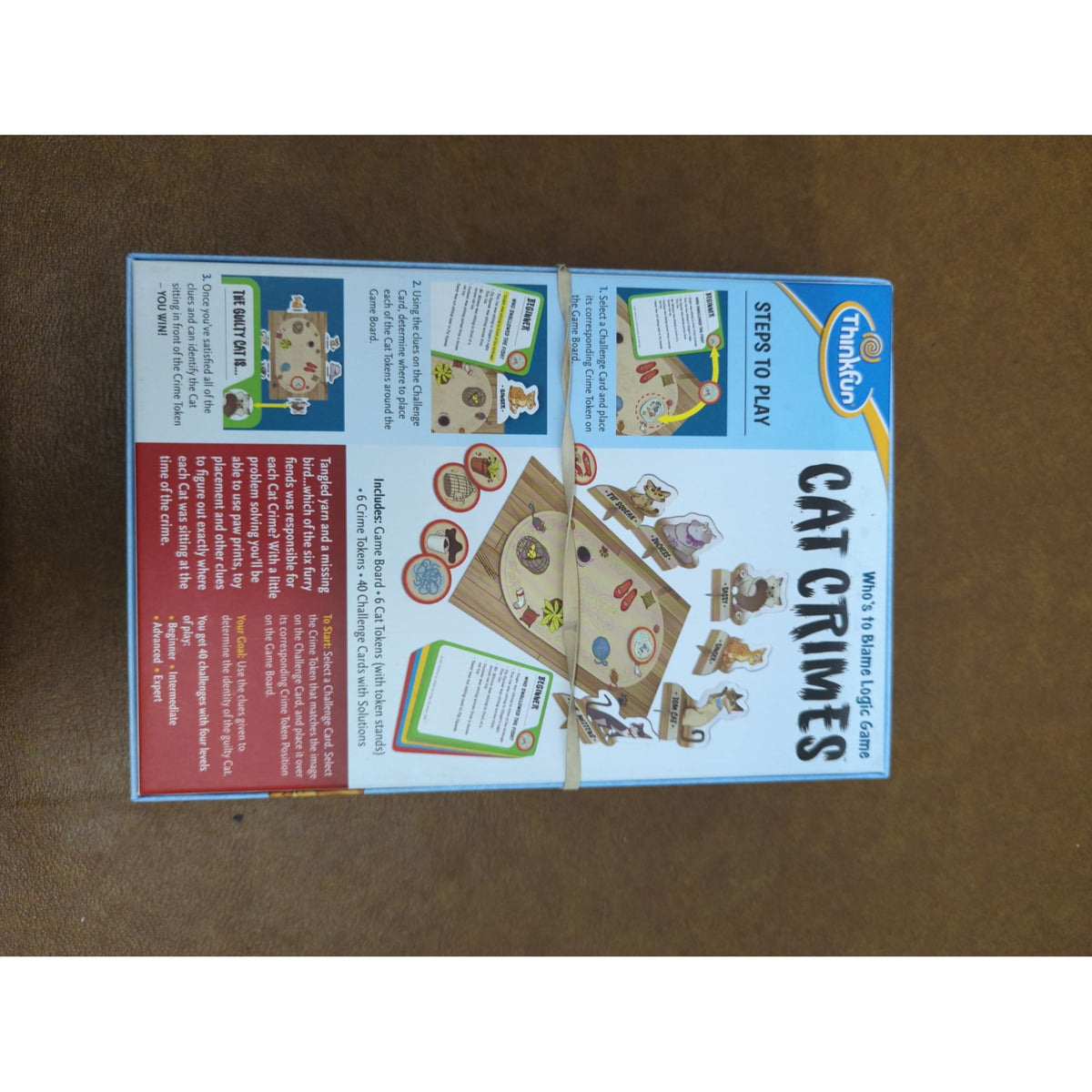 Cat Crimes Logic Game By ThinkFun For Ages 8+ Single Player Beginner To Expert Challenges