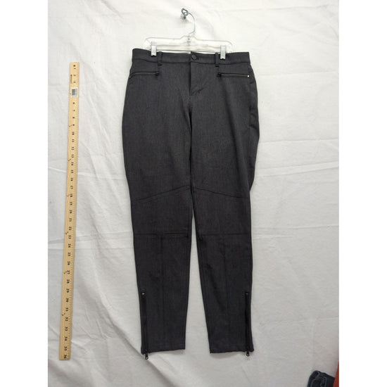 Calvin Klein Womens Charcoal Gray Pants Size 8 With Zippers & Slim Fit