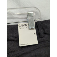 Calvin Klein Womens Charcoal Gray Pants Size 8 With Zippers & Slim Fit