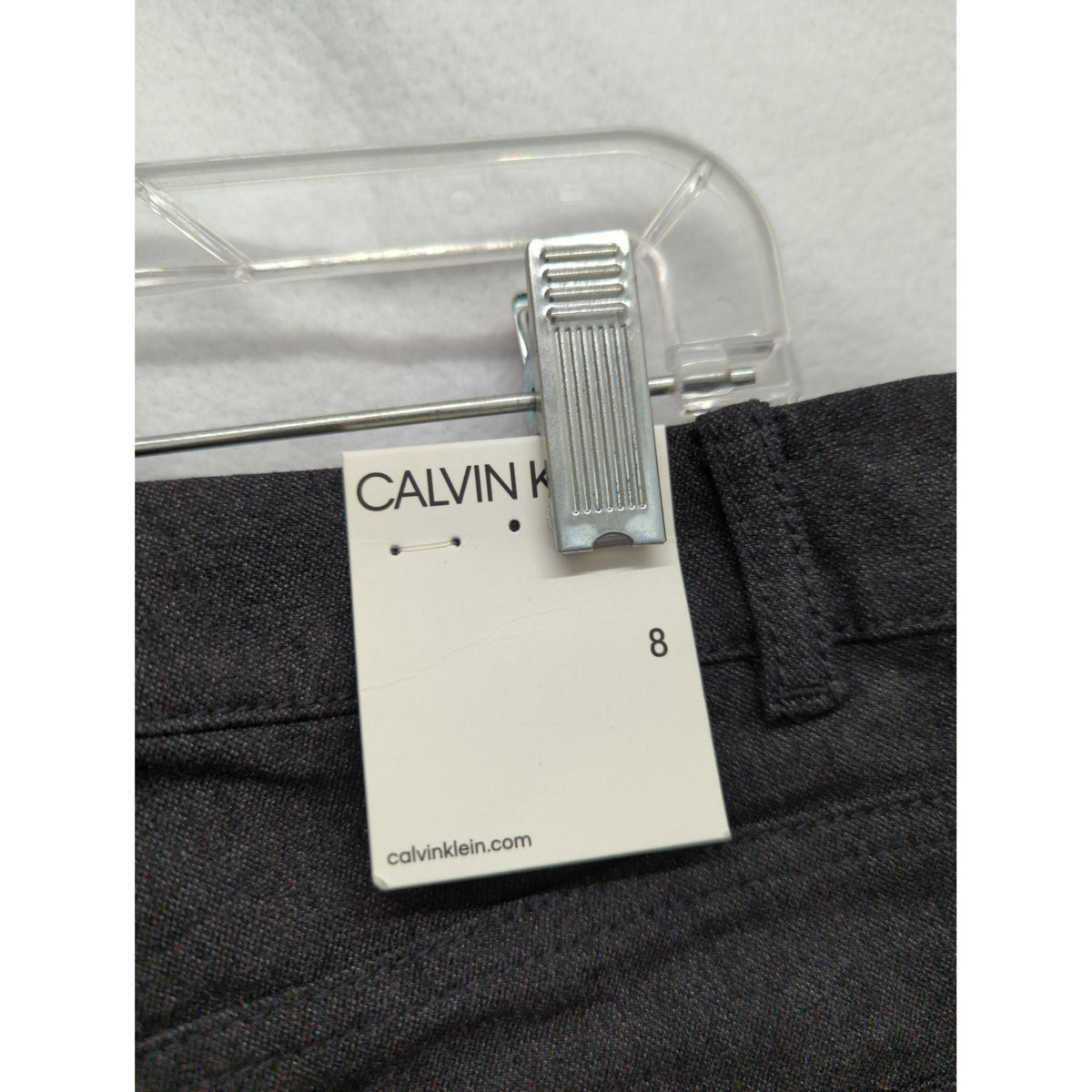 Calvin Klein Womens Charcoal Gray Pants Size 8 With Zippers & Slim Fit