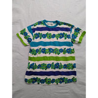 Vintage Colleen Conrad Striped Floral Print T-Shirt S