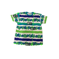 Vintage Colleen Conrad Striped Floral Print T-Shirt S