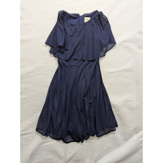 J. Taylor Navy Blue Glitter Dress Size 10 Made In Vietnam