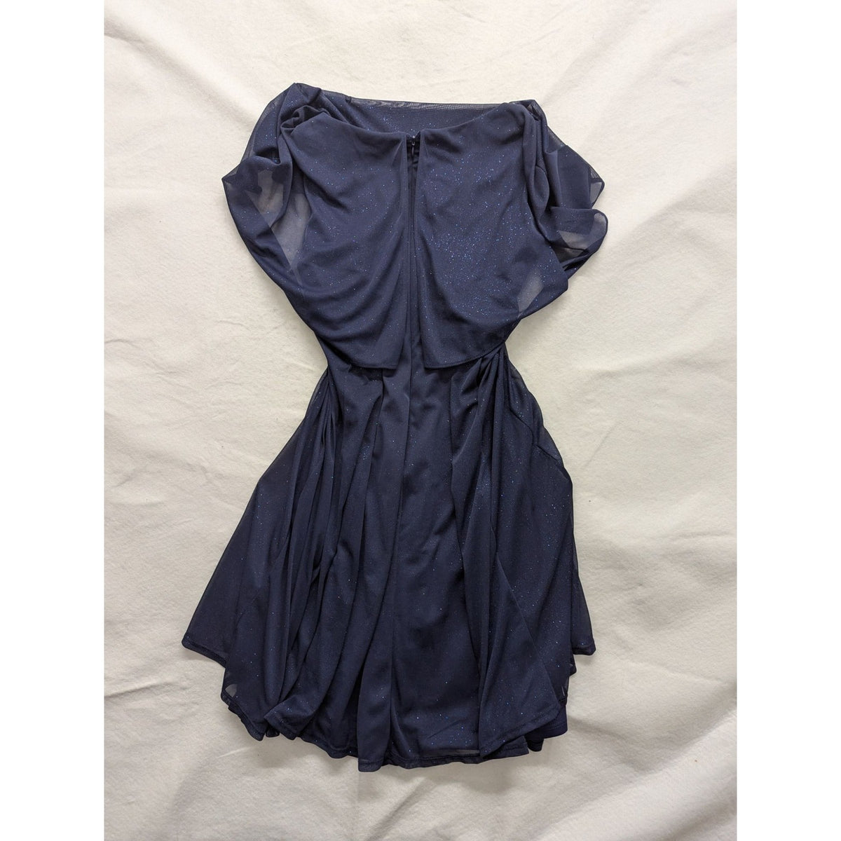 J. Taylor Navy Blue Glitter Dress Size 10 Made In Vietnam