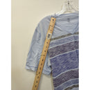 INC Mens Light Blue V-Neck T-Shirt With Striped Pattern Size M