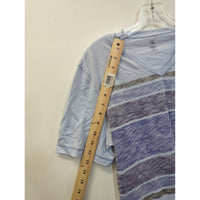 INC Mens Light Blue V-Neck T-Shirt With Striped Pattern Size M