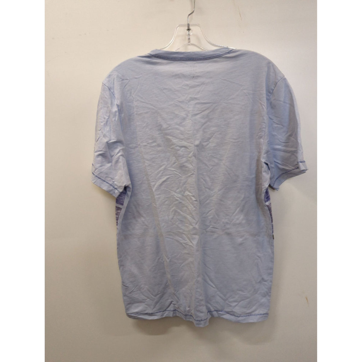 INC Mens Light Blue V-Neck T-Shirt With Striped Pattern Size M
