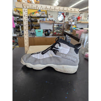 Air Jordan Retro 6 Rings Basketball Shoes Gray & White Suede Lace-Up Youth