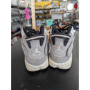 Air Jordan Retro 6 Rings Basketball Shoes Gray & White Suede Lace-Up Youth