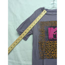 MTV Graphic Tee Purple Leopard Print XS Cotton Blend Made In Mexico
