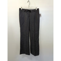 Anne Klein Womens Black Pinstripe Dress Pants Size 4P Wool Blend Flat Front