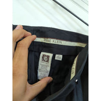 Anne Klein Womens Black Pinstripe Dress Pants Size 4P Wool Blend Flat Front
