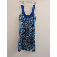 Ann Taylor Womens Paisley Print Sleeveless Dress Size 2 Blue & White Polyester