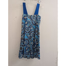 Ann Taylor Womens Paisley Print Sleeveless Dress Size 2 Blue & White Polyester