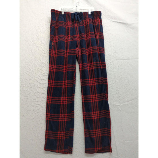 Spyder Mens Red & Navy Plaid Fleece Lounge Pants Size M
