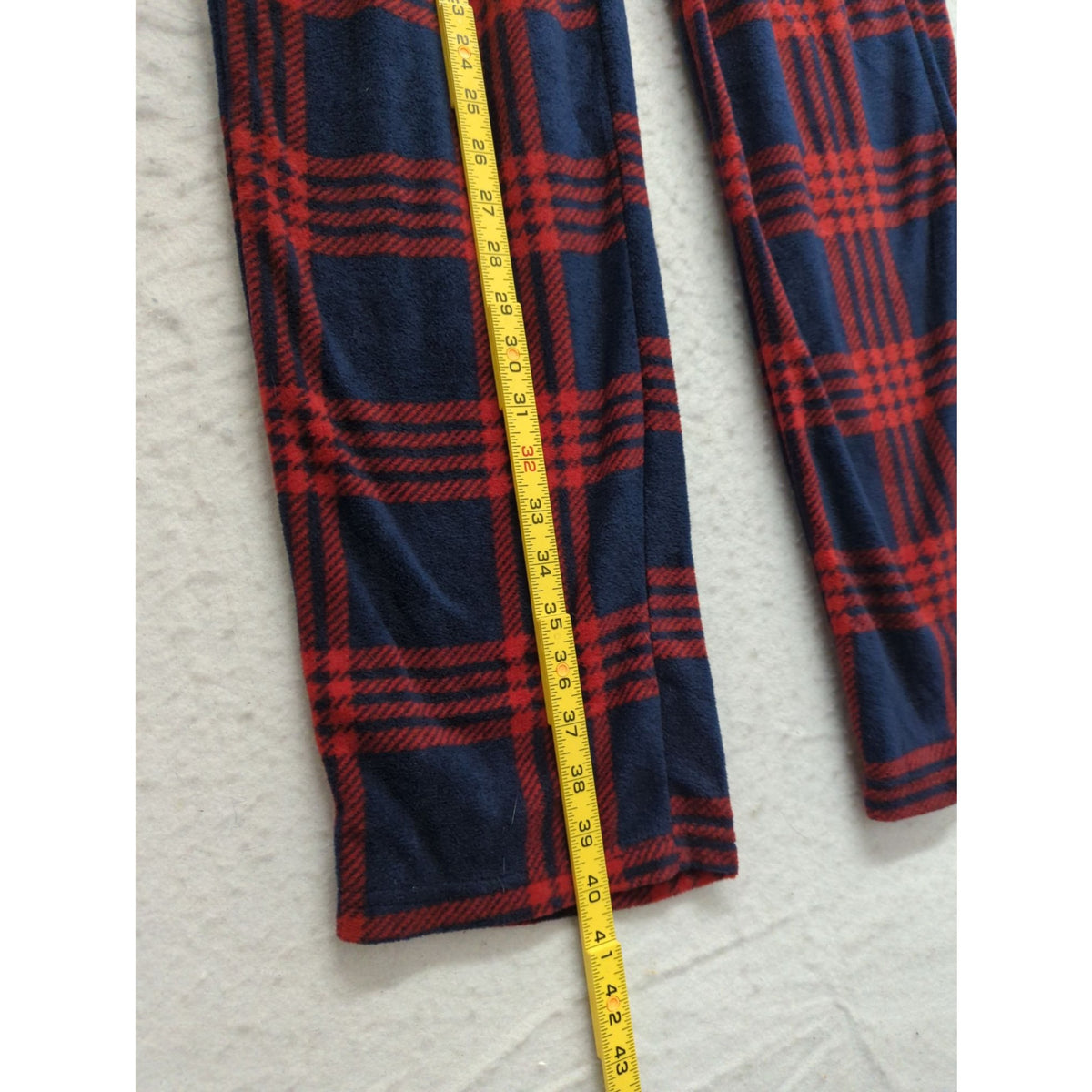 Spyder Mens Red & Navy Plaid Fleece Lounge Pants Size M
