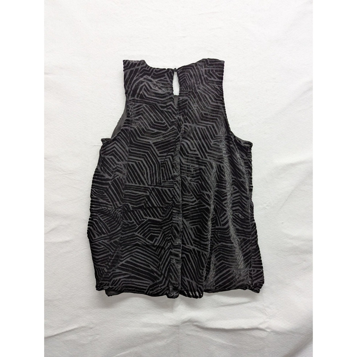 Alfani Black Geometric Burnout Velvet Sleeveless Top