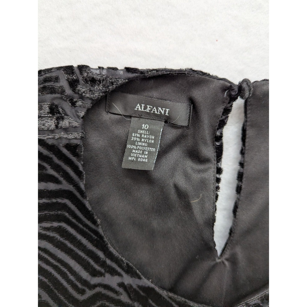 Alfani Black Geometric Burnout Velvet Sleeveless Top