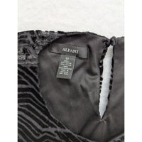 Alfani Black Geometric Burnout Velvet Sleeveless Top
