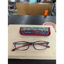 Foster Grant Allegra WIN Reading Glasses +2.00 With Colorful Pattern Case 50019-