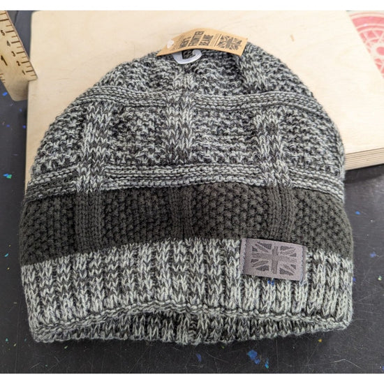 Mens Front  Britt's Knit Beanie With Ultra Warm Fleece Lining Grey British Desig