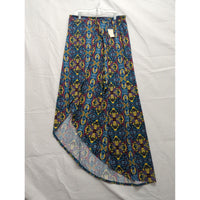 Ultra Flirt Womens Multicolor High-Low Maxi Skirt With Elastic Waistband & Floral Print