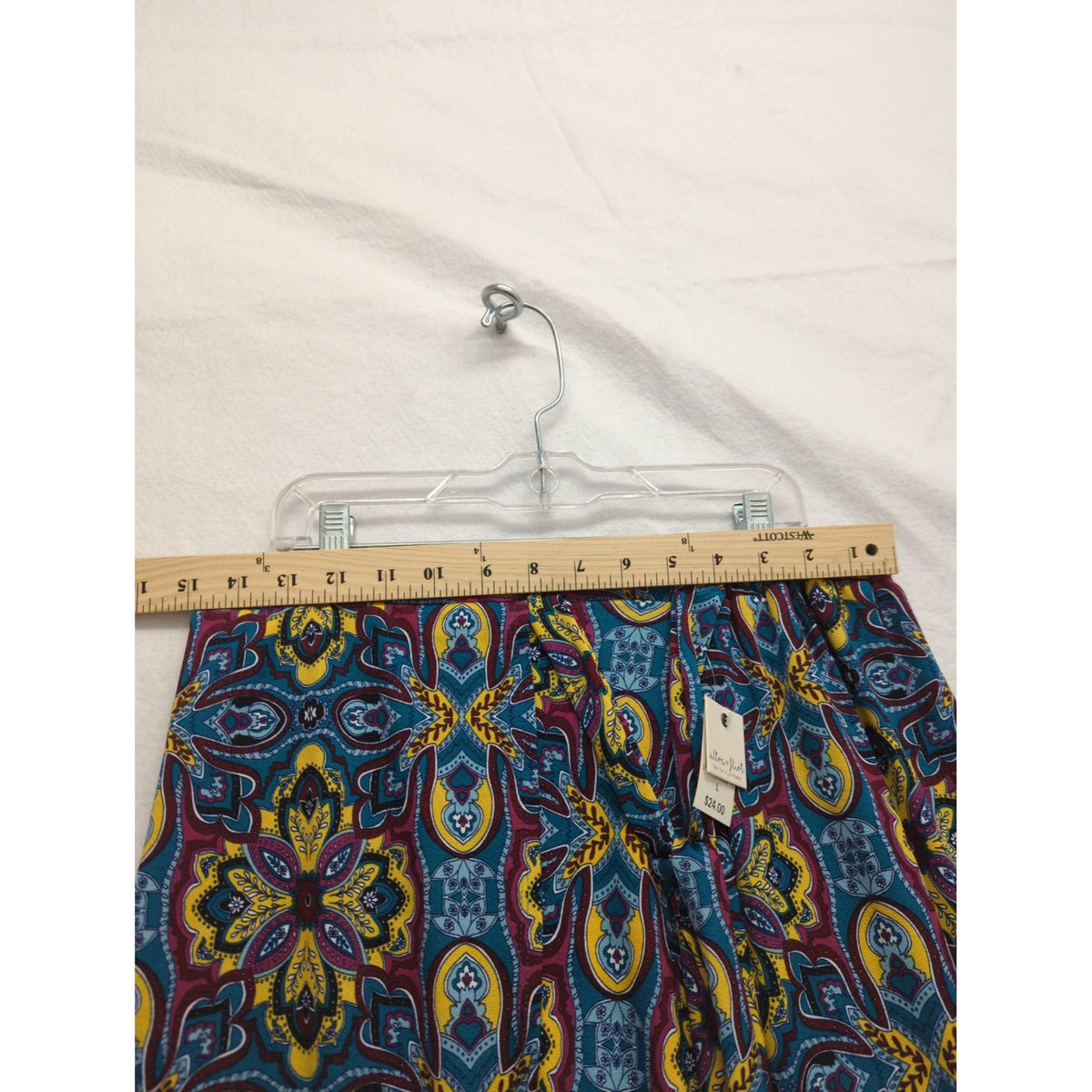 Ultra Flirt Womens Multicolor High-Low Maxi Skirt With Elastic Waistband & Floral Print