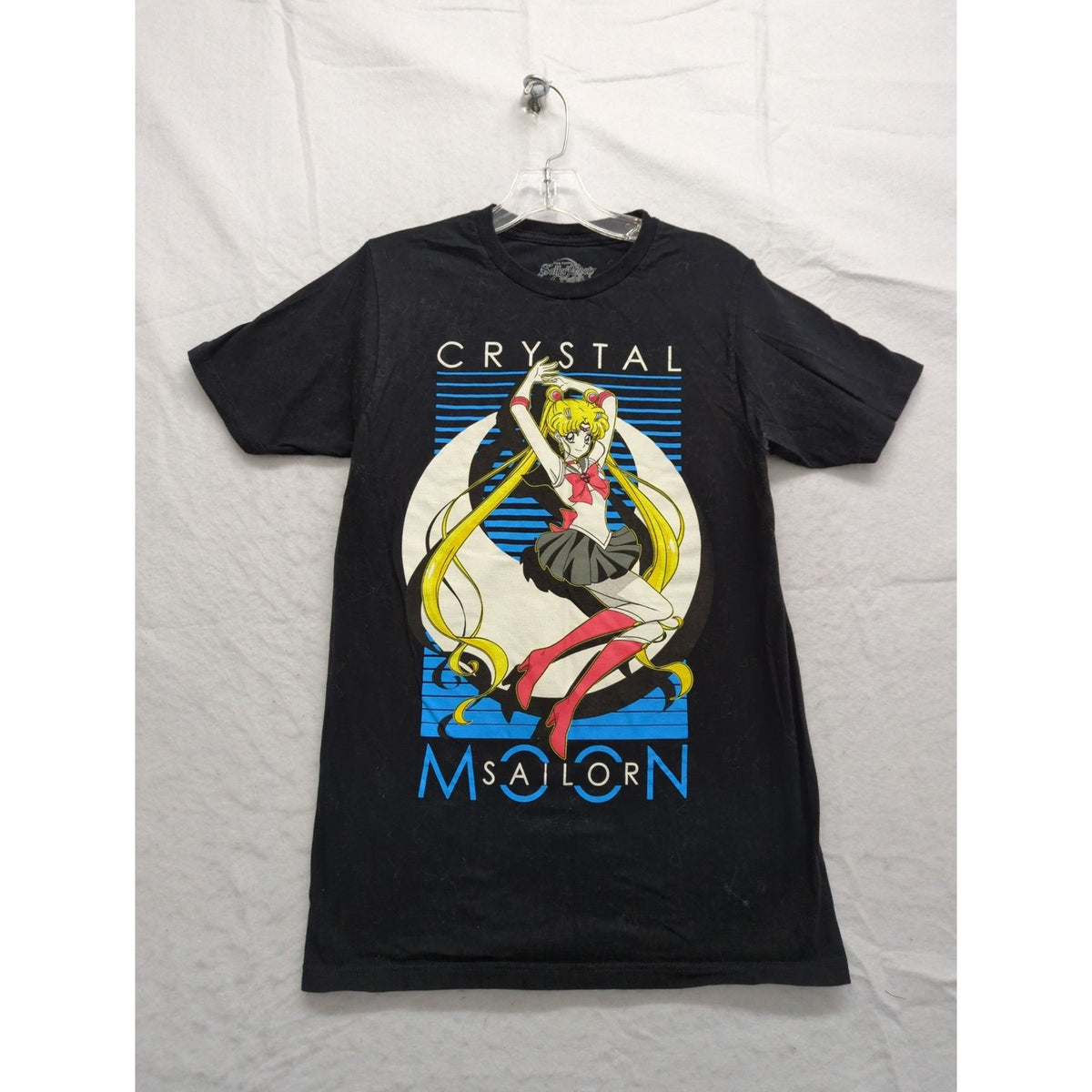 Sailor Moon Crystal Graphic T-Shirt Black Crewneck Size Small 100% Cotton Made I