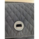 Vera Bradley Black Quilted Crossbody Bag With Floral Interior Lining Adjustable Strap And Metal Turn-Lock Closure