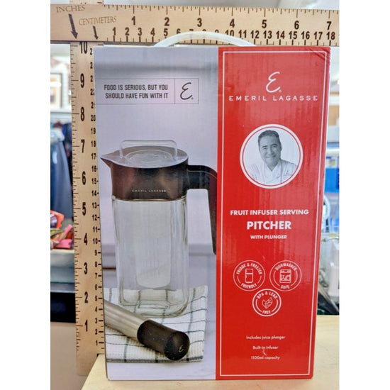 Emeril Lagasse Fruit Infuser Serving Pitcher With Plunger 1100ml Capacity Stainl