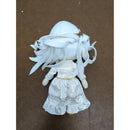 Anime-Inspired Plush Doll With Long White Hair & Embroidered Green Eyes Wearing Satin Dress & Crown 10 Inches Tall