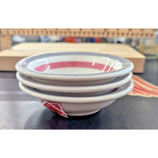 Jackson China Small Bowls Pink & Gray Stripes Vintage 4 Pc Set 4" Diameter Durab