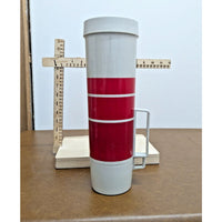 Vintage Thermos Red & White Insulated Travel Mug With Handle & Cup Lid 11" Tall