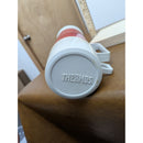 Vintage Thermos Red & White Insulated Travel Mug With Handle & Cup Lid 11" Tall