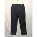 Black Jogger Pants With Side Zipper Pocket Elastic Waist And Tapered Legs 32" Inseam