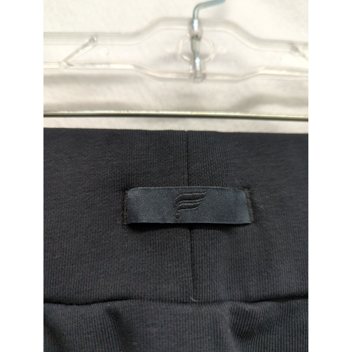 Black Jogger Pants With Side Zipper Pocket Elastic Waist And Tapered Legs 32" Inseam