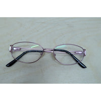 Pink Metal Eyeglasses Frame Oval Prescription Lens Accessory