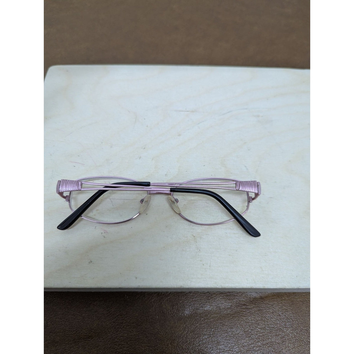 Pink Metal Eyeglasses Frame Oval Prescription Lens Accessory