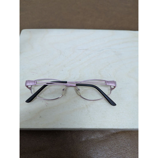 Pink Metal Eyeglasses Frame Oval Prescription Lens Accessory