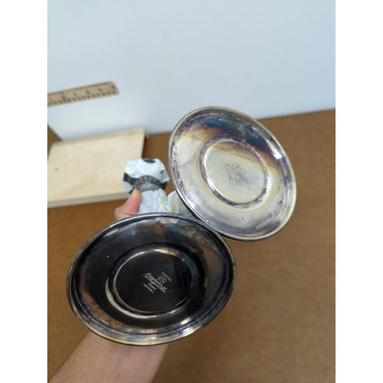 Vintage Silver-Plated Candle Holders By Boardman Pair 5.5 Inches Tall Decorative Fluted Design