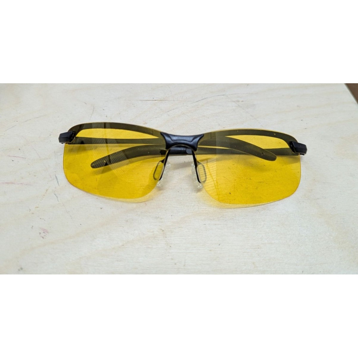 Lightweight Yellow Night Driving Sports Sunglasses Metal Frame
