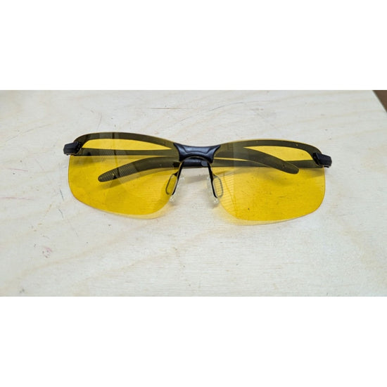 Lightweight Yellow Night Driving Sports Sunglasses Metal Frame