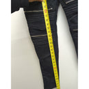 H&M Divided Black Biker Skinny Jeans With Ribbed Panels & Zipper Accents Size 28
